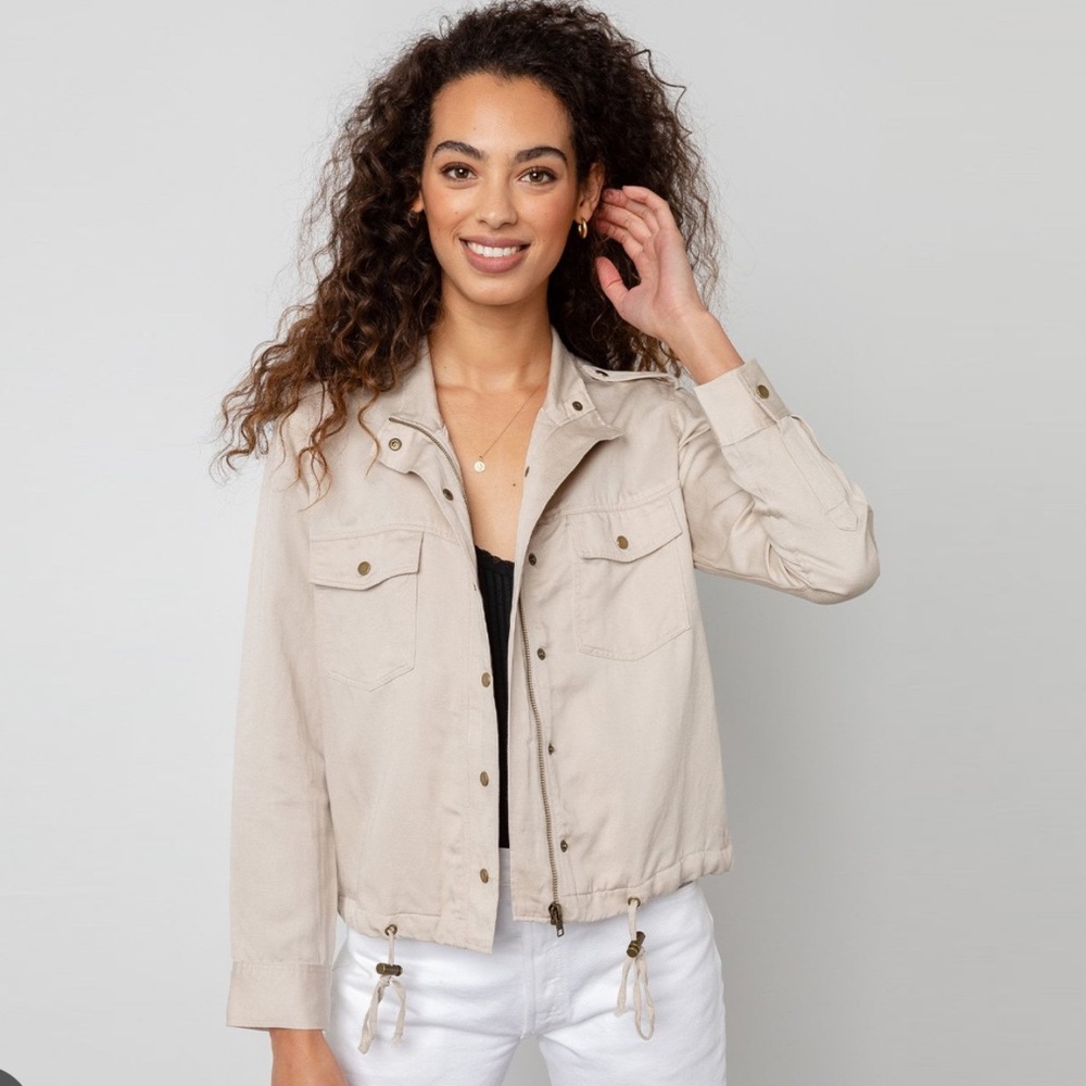 Rails lightweight tan drawstring jacket xxs